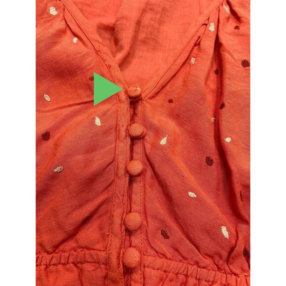 Anthropologie Coral Red Embroidered Maxi Dress - Picture 15 of 16